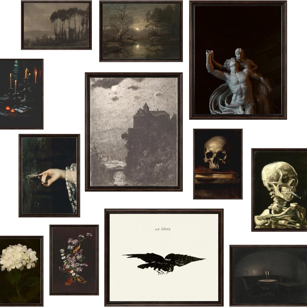 Dark Academia Decor for Bedroom - Gothic Home Decor Aesthetic, Moody Dark Academ